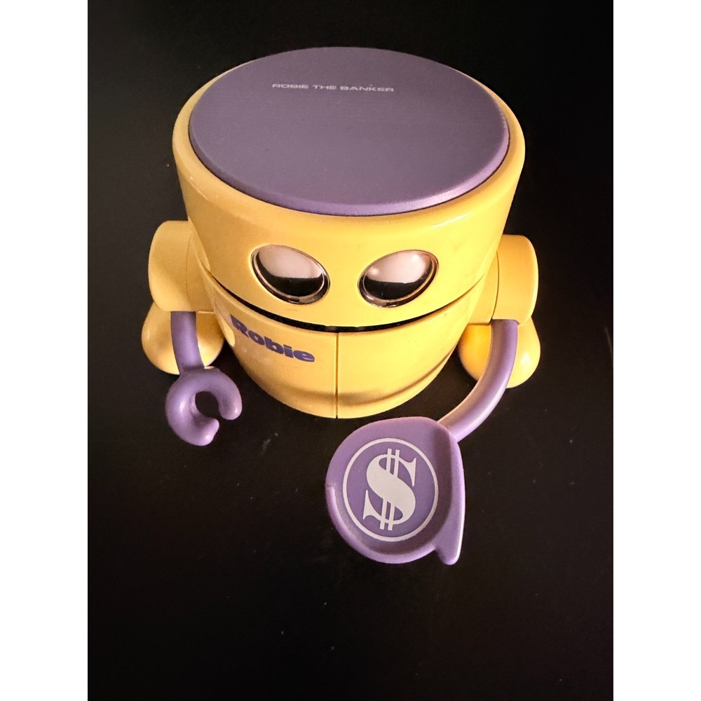 Vintage Radio Shack Robie the Banker Robot Coin Bank - Working Condition